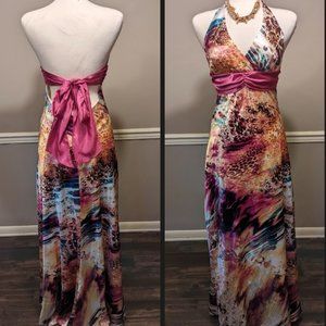 Taboo Pink Purple Gold Tan Blue Gown Size 13/14